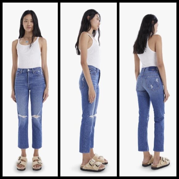 💕MOTHER SUPERIOR💕 Tomcat Jeans Playing With Scissors Cropped Straight Leg 30 - Picture 3 of 16